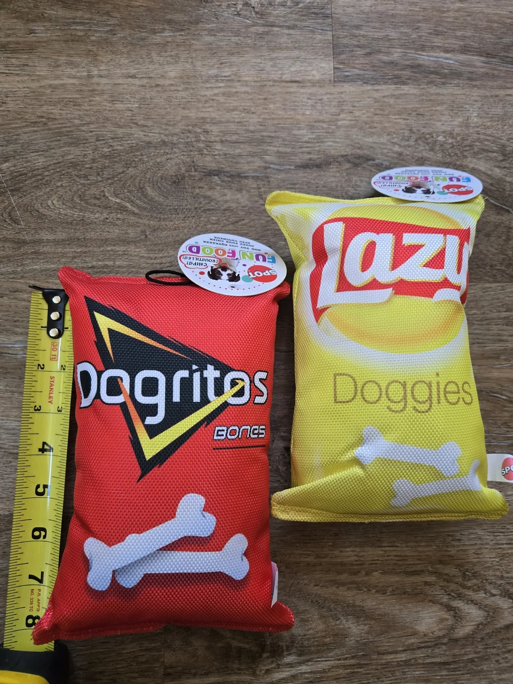 SPOT Doggie Chips Dog Toys Squeak Chew Toys- Set of 2